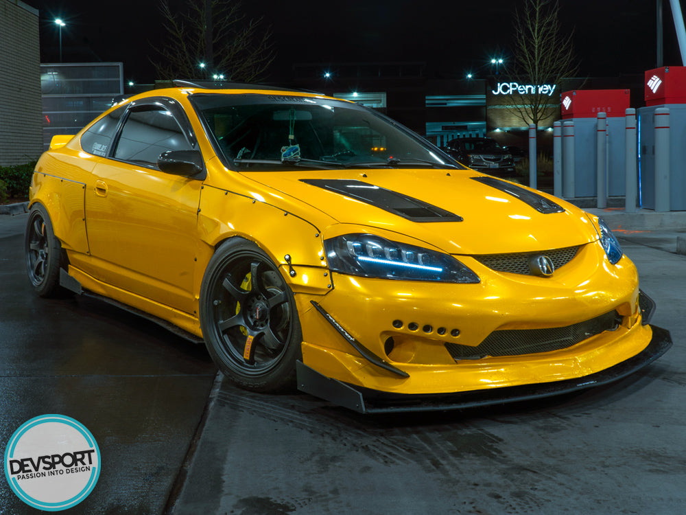 DevSport 2002-2006 Acura RSX Front Splitter - Chassis Mounted - DC5