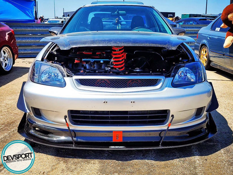 DevSport 1996-2000 Honda Civic Front Splitter - EK EM1 Bumper Lip
