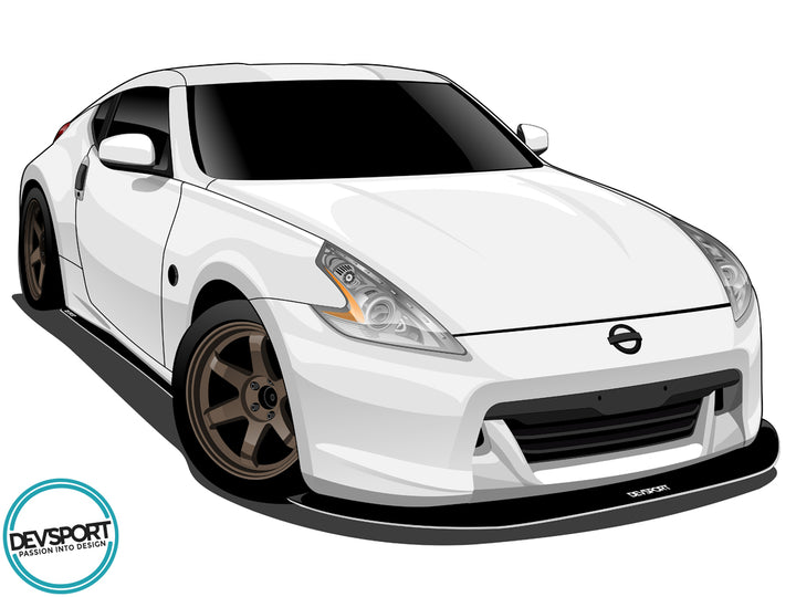 きみ DevSport 2009-2020 Nissan 370z Front Splitter - Z34 Bumper Lip