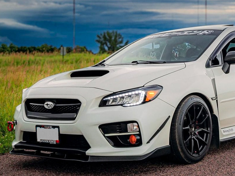 devsport front splitter and side splitters with canards for subaru wrx sti